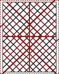 Bold Red Black Intersecting Lines Rug