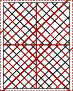 Bold Red Black Intersecting Lines Rug