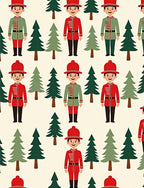 Christmas Soldier Forest Repeating Pattern Rug