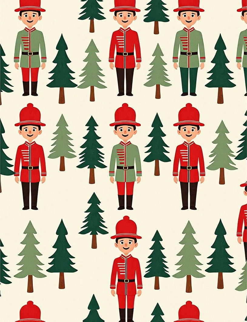 Christmas Soldier Forest Repeating Pattern Rug