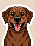Happy Brown Dog Portrait Sticker Rug