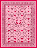 Sweet Pink Heart Swirl Rug
