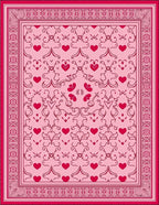 Sweet Pink Heart Swirl Rug