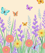 Whimsical Butterfly Garden Meadow Rug