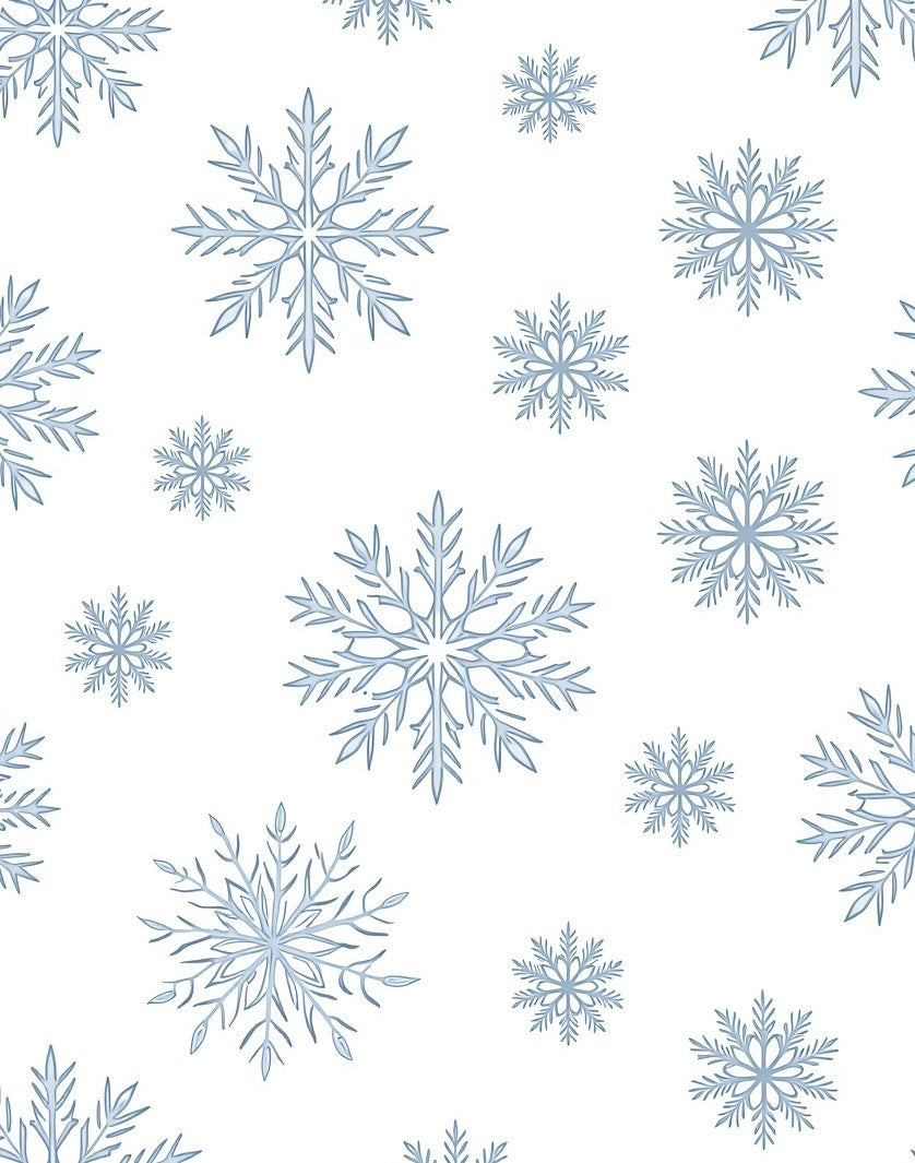 Light Blue Winter Snowflake Scatter Rug