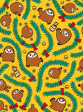 Whimsical Sloth Garland Yellow Rug