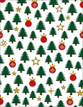 Green Christmas Trees Red Ornaments Gold Stars Rug