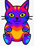 Vibrant Psychedelic Cat Graphic Rug