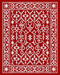 Crimson White Folkloric Floral Medallion Rug