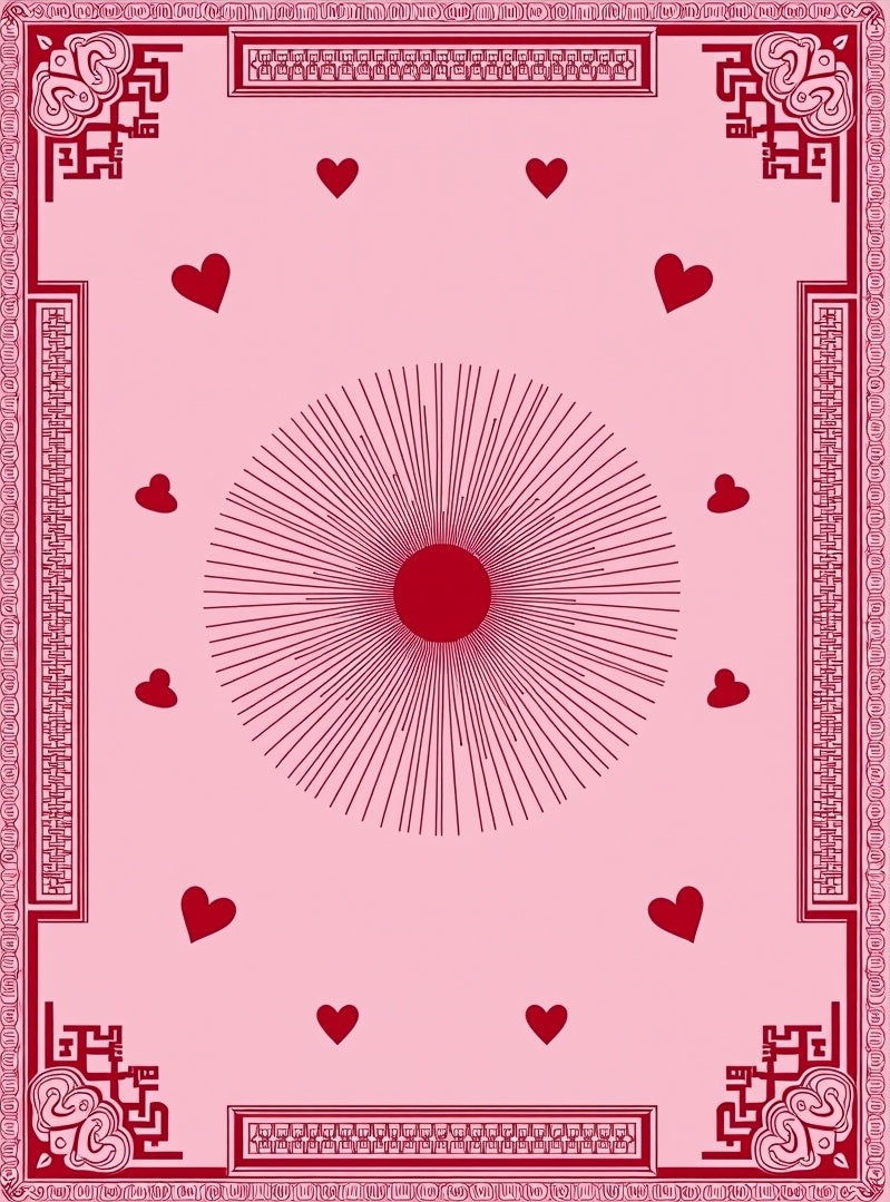 Radiant Heart Scatter Border Rug