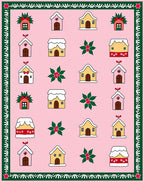 Whimsical Pink Gingerbread Houses Collection Rug