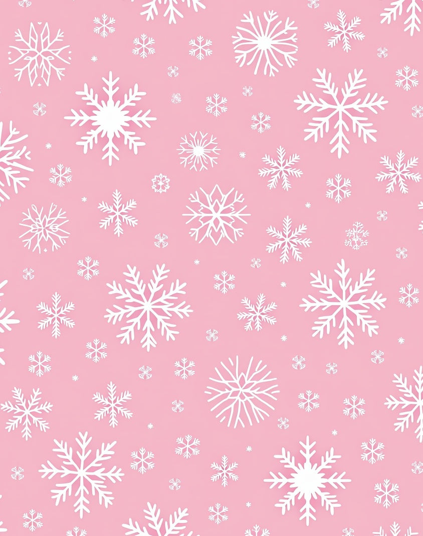 Pink Soft Mandala Snowflakes Rug