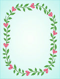 Pink Coral Vine Border Rug