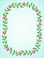 Pink Coral Vine Border Rug
