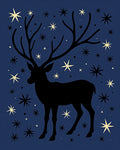 Night Sky Stag With Twinkling Stars Rug