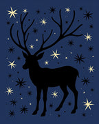 Night Sky Stag With Twinkling Stars Rug