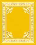 Golden Yellow White Ornate Geometric Border Rug