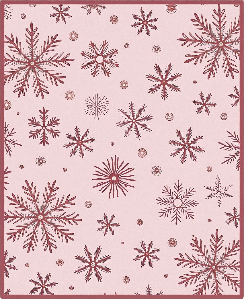Rose Pink Snowflake Collage Rug