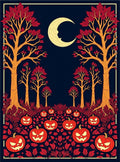 Autumn Moonlit Jack O Lantern Forest Rug