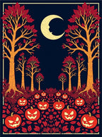 Autumn Moonlit Jack O Lantern Forest Rug