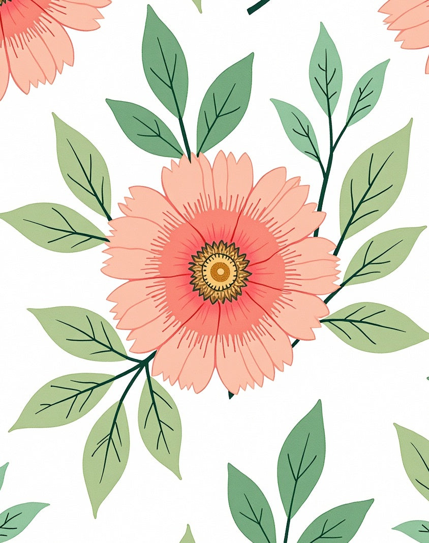 Coral Bloom Botanical Garden Repeat Rug