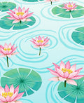 Pink Lotus Water Lily Pond Rug