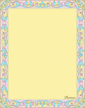 Art Nouveau Pale Yellow Floral Border Rug