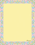 Art Nouveau Pale Yellow Floral Border Rug