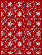 Crimson Snowflake Circular Medallion Rug