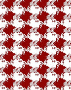 Classic Red Houndstooth Stars Rug