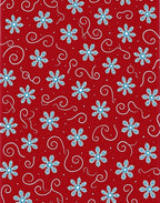 Red Snowflake Swirl Medallion Rug