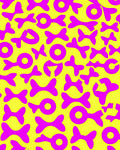 Bright Yellow Magenta Abstract Shapes Rug