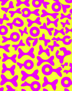 Bright Yellow Magenta Abstract Shapes Rug