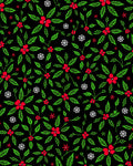 Festive Red Holly Berry Floral Rug
