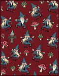 Whimsical Wizard Mushroom Forest Scene Rug