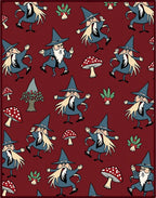 Whimsical Wizard Mushroom Forest Scene Rug
