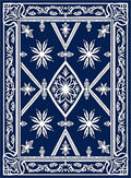 Navy White Starburst Geometric Medallion Rug