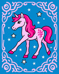 Pink Unicorn Stars Swirl Border Rug