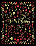 Festive Red Yellow Floral Borders Rug