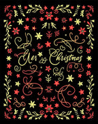 Festive Red Yellow Floral Borders Rug
