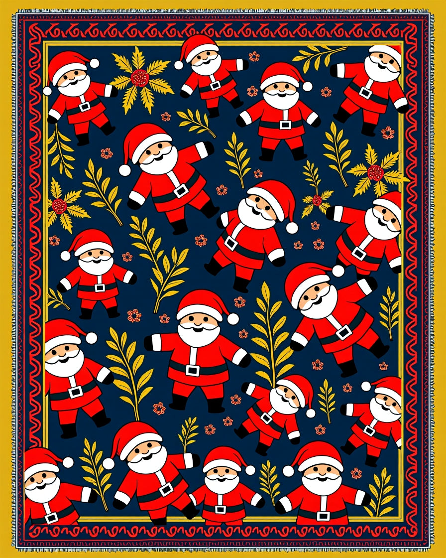 Jolly Santa Claus Holiday Rag Rug