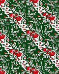 Traditional Red Floral Vine Garland Rug
