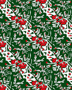 Traditional Red Floral Vine Garland Rug