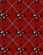 Crimson Diamond Tribal Sketch Medallion Rug