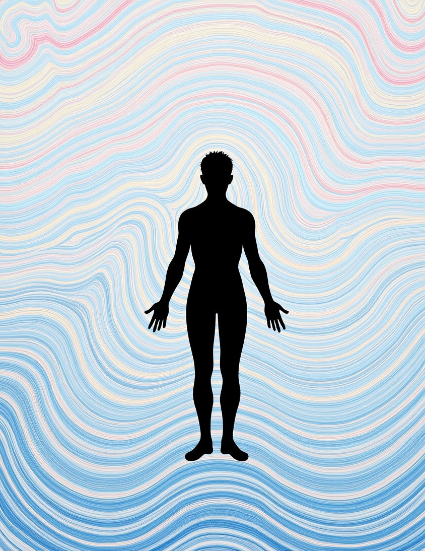 Pastel Swirl Human Silhouette Abstract Rug
