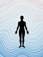 Pastel Swirl Human Silhouette Abstract Rug