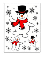 Whimsical Snowman Family Snowflake Play Rug