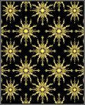 Golden Sunburst Black Medallion Rug