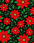 Bold Red Floral Vine Botanical Rug
