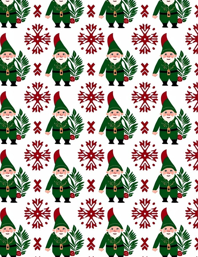 Green Gnome Snowflake Winter Delight Rug